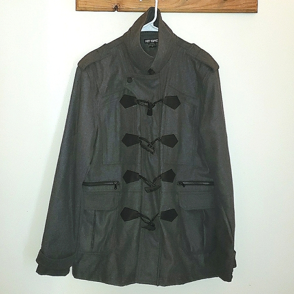 Hot Topic Wool Blend Pea Coat - Picture 2 of 11